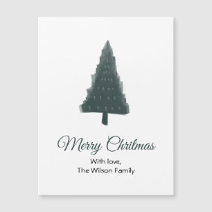 Green Christmas Pine Tree Magnetic Card