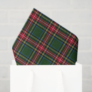 Green Christmas Plaid Tissue Paper
