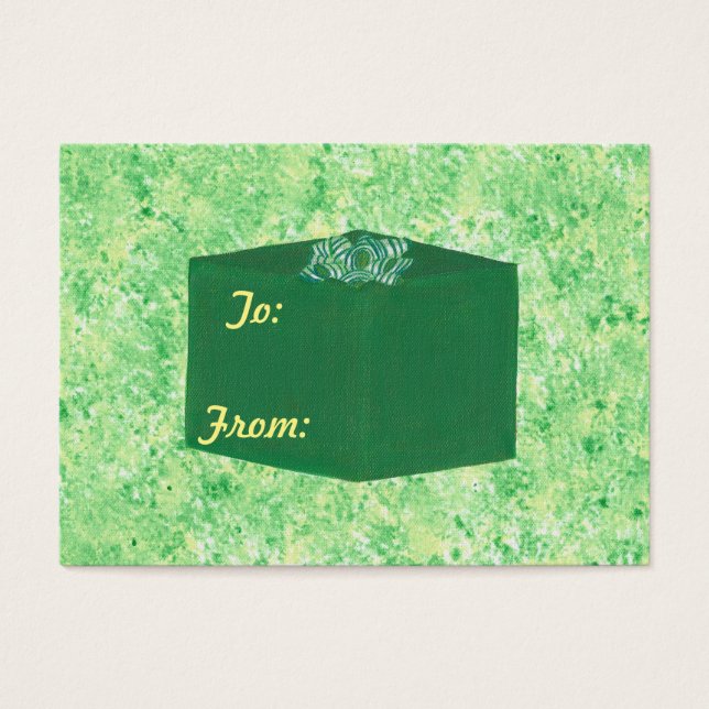 Green Christmas Present Gift Tags (Front)