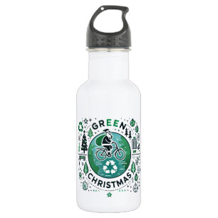 Green Christmas - Santa and Recycling Design 532 Ml Water Bottle