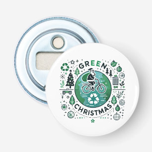 Green Christmas - Santa and Recycling Design Bottle Opener