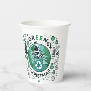 Green Christmas - Santa and Recycling Design Paper Cups