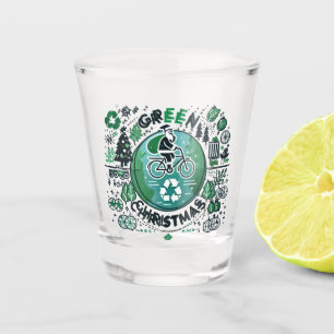 Green Christmas - Santa and Recycling Design Shot Glass