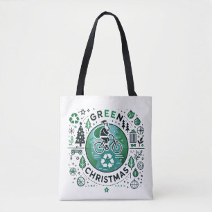 Green Christmas - Santa and Recycling Design Tote Bag