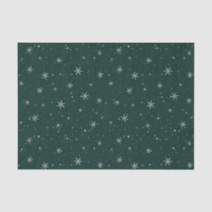 Green Christmas Snow Flakes Tissue Paper