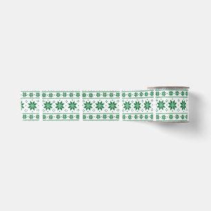 Green Christmas Snowflake Winter X-mas Snowflakes Satin Ribbon
