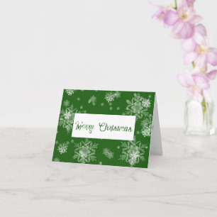 Green Christmas Snowflakes Greeting Card