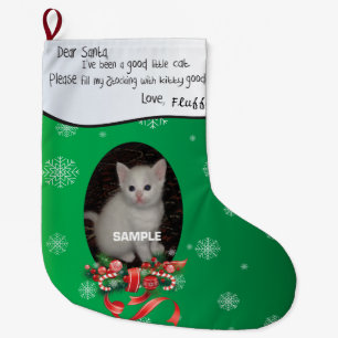 Green Christmas Stocking for Your CAT - Dear Santa