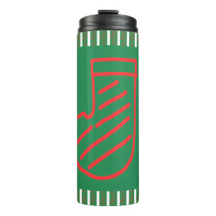 Green Christmas Stocking on Green Thermal Tumbler