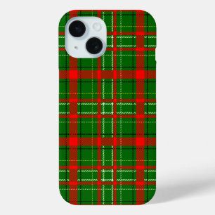 Green Christmas Tartan Plaid Pattern Design iPhone 15 Case