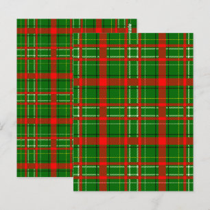 Green Christmas Tartan Plaid Pattern Design  Postcard