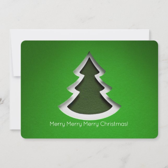 Green Christmas Tree, 2-sided Photo Card (Front)