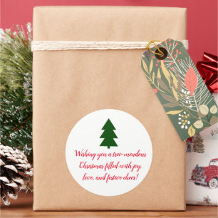 Green Christmas Tree Classic Round Sticker