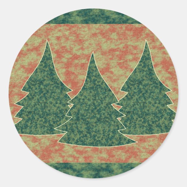 Green Christmas Tree Classic Round Sticker (Front)