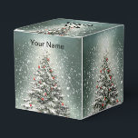 Green Christmas Tree Colourful Ornaments White Sno Favour Box<br><div class="desc">Green Christmas Tree Colourful Ornaments White Snow Favour Boxes. Unique,  beautiful,  stylish design. Easy to be personalised. Font style,  size and colours can be changed. Matching items available.</div>