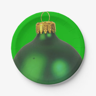 Green Christmas Tree Decoration Party Holiday Paper Plate