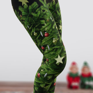Green Christmas Tree Festive Holiday Leggings