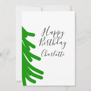 Green Christmas tree happy birthday December winte Invitation