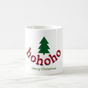 Green Christmas Tree HoHoHo Red Merry Christmas Coffee Mug