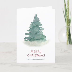 Green Christmas Tree Holiday Card