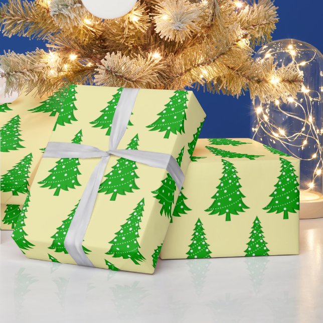 Green Christmas Tree Holiday Wrapping Paper (Holidays)