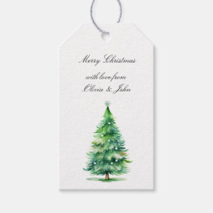 Green Christmas Tree Ornaments Gift Tags