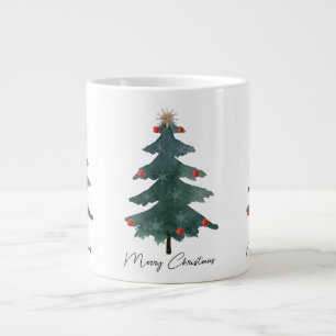 Green Christmas Tree Ornaments Merry Christmas  Large Coffee Mug