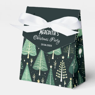 Green Christmas Tree Pattern Favour Box