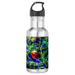 Green Christmas Tree Red Ball 532 Ml Water Bottle