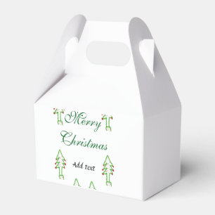 Green Christmas tree red cherry merry Christmas mo Favour Box