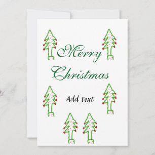 Green Christmas tree red cherry merry Christmas mo Invitation