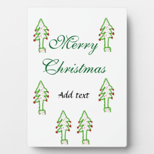 Green Christmas tree red cherry merry Christmas mo Plaque