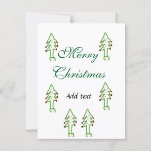 Green Christmas tree red cherry merry Christmas mo Postcard