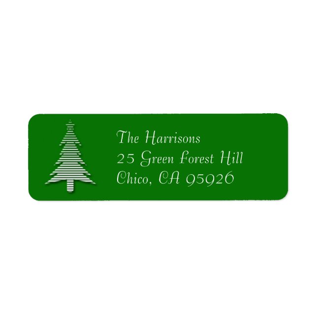 Green Christmas Tree Return Address Label (Front)