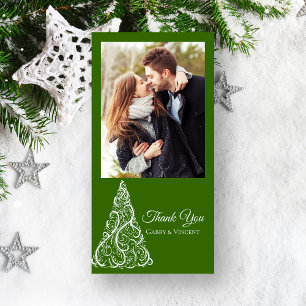 Green Christmas Tree Thank You Card