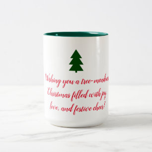 Green Christmas Tree Two-Tone Coffee Mug