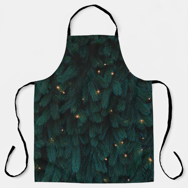 GREEN CHRISTMAS TREE WITH LIGHTS APRON (Front)