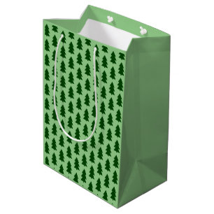 Green Christmas trees Medium Gift Bag
