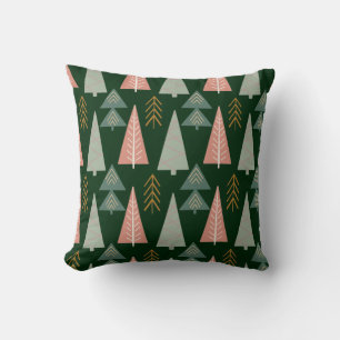 Green Christmas Trees Pillow
