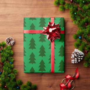 Green Christmas trees Wrapping Paper