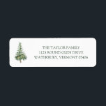 Green Christmas Watercolor Tree Return Address Lab Return Address Label<br><div class="desc">Simple and beautiful return address label,  featuring a watercolor Christmas tree. Customise and personalise your address label with your name and address.</div>