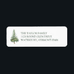 Green Christmas Watercolor Tree Return Address Return Address Label<br><div class="desc">Simple and beautiful return address label,  featuring a watercolor Christmas tree. Customise and personalise your address label with your name and address.</div>