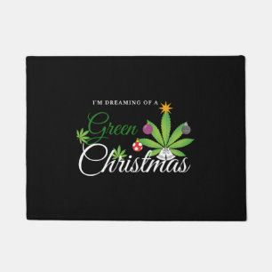 Green Christmas Weed Shirt Doormat