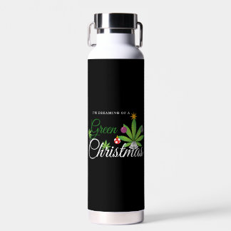 Green Christmas Weed Shirt Water Bottle