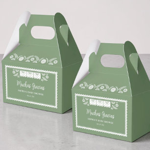 Green Cielito Lindo Baby Shower Muchas Gracias Favour Box