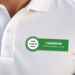 Green Circle Company Logo Name Tag