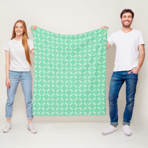 Green Circle Geometric Pattern Fleece Blanket