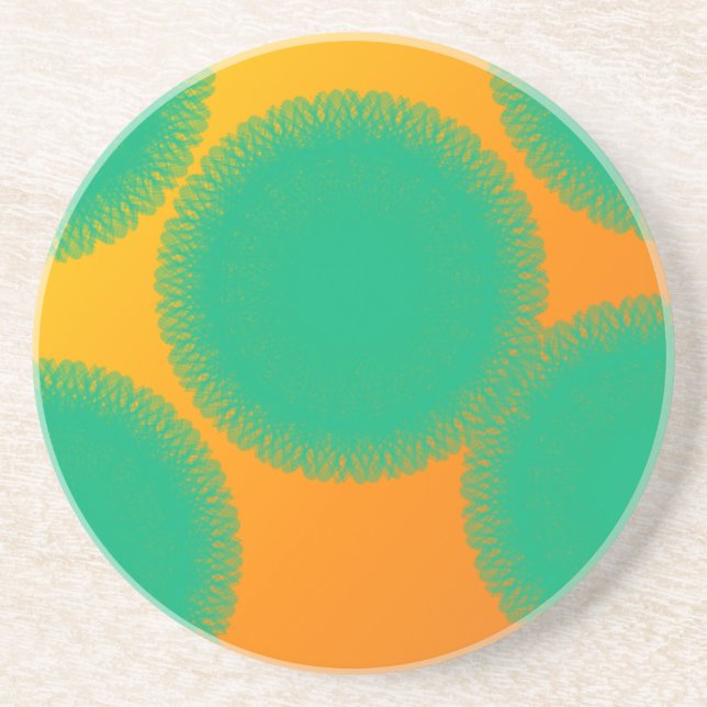 green circle in yellowish orange coaster (Front)