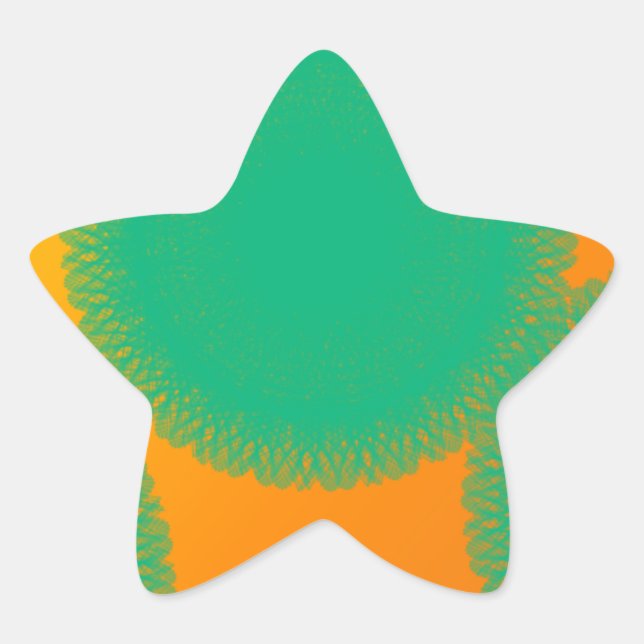 green circle in yellowish orange star sticker (Front)