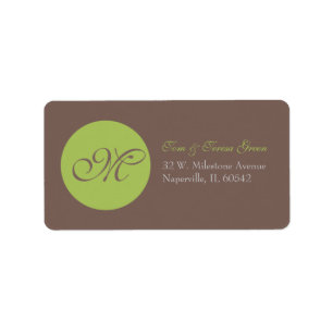Green Circle -Monogram Address labels